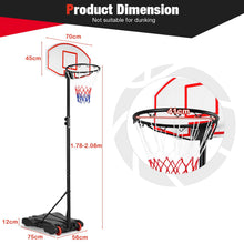 Load image into Gallery viewer, Portable 5.4FT-7FT Adjustable Basketball Backboard Hoop Net System
