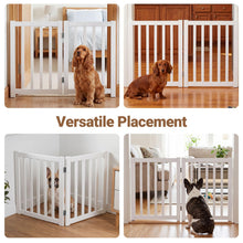 Load image into Gallery viewer, Foldable Pet Gate, Freestanding Wooden Puppy Barrier

