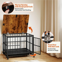 Load image into Gallery viewer, Foldable Dog Crate Furniture with Removable Tray Heavy-duty Chew-resistant Dog Kennel
