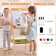 Load image into Gallery viewer, 2 in 1 Kids Easel, Double-Sided Easel with Adjustable Whiteboard
