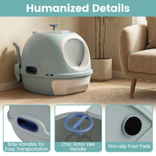 Load image into Gallery viewer, Cat Litter Box with Lid, Helicopter Style Fully Enclosed Cat Toilet with Scoop
