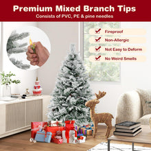 Load image into Gallery viewer, 4.5FT Pre-lit Snow-flocked Artificial Christmas Tree
