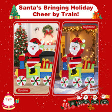 Load image into Gallery viewer, 4FT Lighted Santa Claus on Train, 2D Pre-Lit Indoor Outdoor Christmas Decoration
