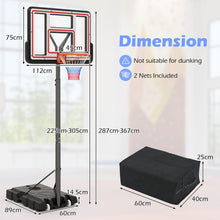 Load image into Gallery viewer, 7.4-10FT Height Adjustable Portable Basketball Goal
