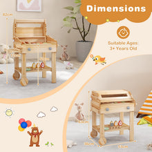 Load image into Gallery viewer, Kids Barbecue Playset, Wooden BBQ Grill Toy Set with Wheels
