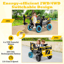 Load image into Gallery viewer, 2 Seater Kids Electric Truck Construction Vehicle with Remote Control
