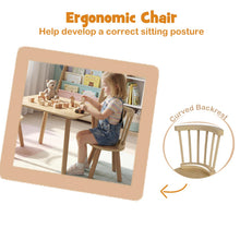 Load image into Gallery viewer, Kids Table and Chair Set, Wooden Toddler Play Table with Solid Wood Legs
