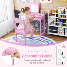 Load image into Gallery viewer, 2 in 1 Children Makeup Desk with Flip Top Mirror
