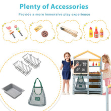 Load image into Gallery viewer, Kids Mud Kitchen, Double-Sided Pretend Play Kitchen Grocery Store with Removable Sink
