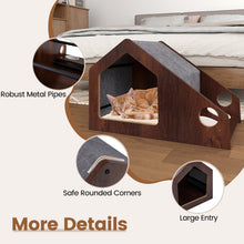 Load image into Gallery viewer, Modern Cat House with Feeder and Detachable Roof with 2 Bowels
