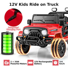 Load image into Gallery viewer, Kids Ride on Car, 12V Battery Powered Toy Car with Remote Control, Lights, Music
