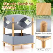 Load image into Gallery viewer, Elevated Cat Bed, 2-tier Bamboo Frame Cat House with Dual-Layer Felt Fabric Top
