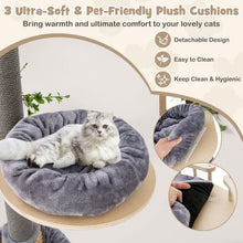 Load image into Gallery viewer, 5-Tier Wooden Cat Tower Floor to Ceiling Cat Tree with Adjustable Height
