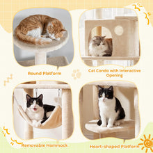 Load image into Gallery viewer, Cat Tree, 168cm Tall Modern Cats Tower with 2 Perches, Hammock
