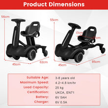Load image into Gallery viewer, 6V Kids Ride On Car, Electric Go Kart with Adjustable Seat &amp; Speeds, 360¡ã Spin Wheels, Horn, Sounds and Safety Belt
