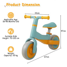Load image into Gallery viewer, Balance Bike, No Pedal Baby Walker Push Ride On Toy with 2 Widened EVA Wheels
