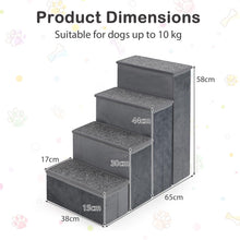 Load image into Gallery viewer, 4 Steps Non-slip Foldable Pet Stairs with Storage Box
