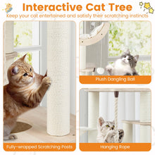 Load image into Gallery viewer, 141cm Tall Wooden Cat Tree for Indoor Cats Solid Plywood Multi-Level Kitten Tower
