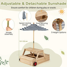 Load image into Gallery viewer, Kids Picnic Table with Sandbox, Wooden Children Garden Table and Bench Set
