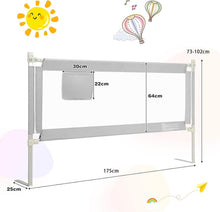 Load image into Gallery viewer, 175 cm Infant Safety Bed Guardrail with Anti-Collision Cotton and Side Pocket
