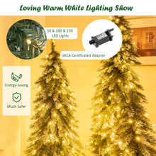 Load image into Gallery viewer, Artificial Xmas Tree Set of 3 with PVC Branch Tips and Warm White LED Lights
