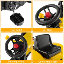 Load image into Gallery viewer, Kids Ride on Excavator, Pedal Go Kart with Manual Control Bucket, Detachable Cargo Trailer, Shovel, Rake
