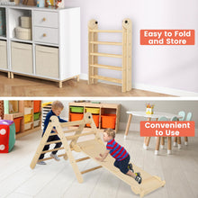 Load image into Gallery viewer, 4-in-1 Kids Climbing Set, Wooden Toddler Climber with Slide/Climbing Ramp
