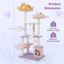 Load image into Gallery viewer, Cat Tree &amp; Tower, Modern cat Condo with Scratching Posts &amp; Hammock - 167cm Tall
