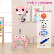 Load image into Gallery viewer, 3-in-1 Height Adjustable Basketball Stand with Football Goal and Ring Toss

