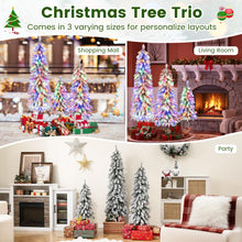 Load image into Gallery viewer, 3¡¯ 4¡¯ 5¡¯ Artificial Christmas Tree Set with 115 + 207 + 275 Branch Tips and 50 + 100 + 150 Colorful LED Lights

