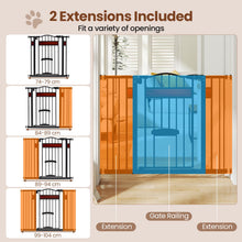 Load image into Gallery viewer, Extra Wide Walk Through Pet Gate with Small Door and 2 Extensions
