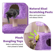 Load image into Gallery viewer, Cat Tree, 111cm Monster-Themed Cat Tower with 2 Cat Condos, Sisal Scratching Post and Hanging Sound-Making Toys
