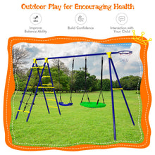 Load image into Gallery viewer, Kids Swing Set Metal Swing A-Frame with 2 Swings
