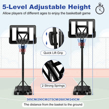 Load image into Gallery viewer, 12FT Portable Basketball Set with 44" Backboard, Wheels
