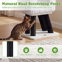 Load image into Gallery viewer, Cat Tree, 110cm Lamb-Shaped Cat Tower with 2-Door Rattan Condo

