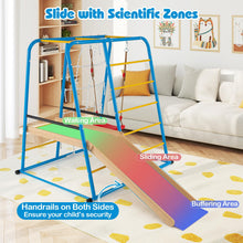 Load image into Gallery viewer, 6-in-1 Indoor Jungle Gym Metal Climber with Slide and Monkey Bars
