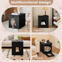 Load image into Gallery viewer, Hidden Cat Litter Box Enclosure with Flip Front Door and Raised Floor
