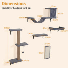 Load image into Gallery viewer, Wall Mounted Cat Tree, 5-in-1 Cat Climbing Wall Set
