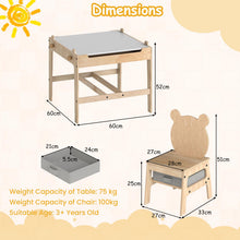 Load image into Gallery viewer, Kids Table and Chairs 4 in 1 Wooden Activity Desk Set (Bear Shape)

