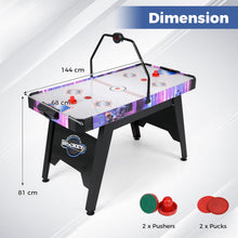 Load image into Gallery viewer, 144 CM Air Hockey Table with 2 Pucks and 2 Pushers for Kids and Adults

