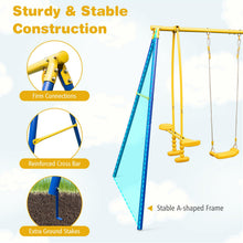 Load image into Gallery viewer, Kids Metal Swing A-Frame with Swings
