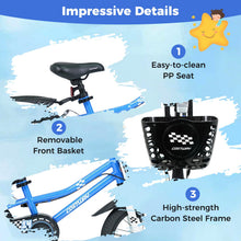 Load image into Gallery viewer, Kids Bike, Children's Training Bicycle | Toddler Bike with 2 Training Wheels, Removable Basket
