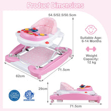 Load image into Gallery viewer, Baby Walker, 6 in 1 Foldable Toddler Push Along Walker with Wheels, Music Tray, Lights and Rocker Mode
