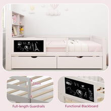 Load image into Gallery viewer, Wooden Kids Floor Bed with Guardrails
