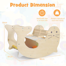 Load image into Gallery viewer, 3 in 1 Kids Wooden Arch Climbing Frame with Sea Lion Pattern

