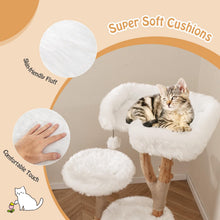 Load image into Gallery viewer, Solid Wood Cat Tree, Modern Wooden Cat Tower with Perch
