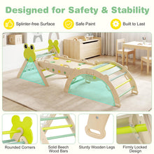 Load image into Gallery viewer, Toddler Climbing Frame, Kids Wooden Climber Toys Set with Arch, Reversible Ramp
