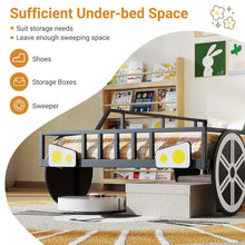 Load image into Gallery viewer, Metal Children Platform Bed with Guardrails
