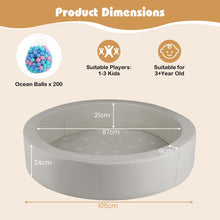 Load image into Gallery viewer, 105 x 24cm Round Foam Balls Pool with Removable PU Cover
