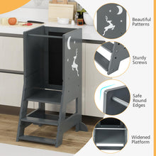 Load image into Gallery viewer, Kids Step Stool, Wooden Kitchen Toddler Helper Stand with Adjustable Height
